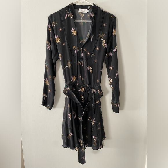 A.L.C. Campbell Floral Silk Belted Dress Size 6 - Picture 4 of 8